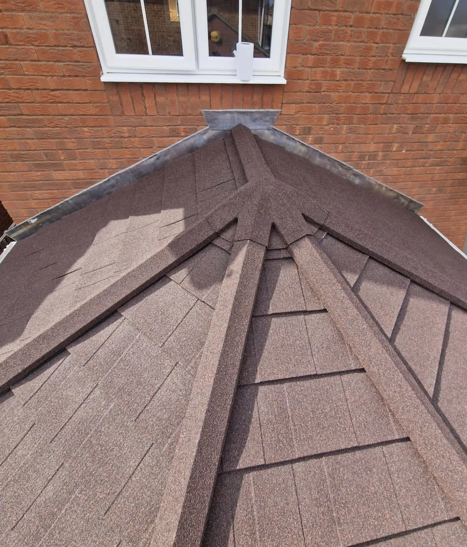 Close-up of Extralight lightweight slate tiles on a Supalite conservatory roof